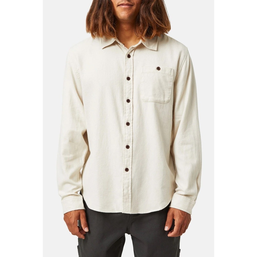 Katin Twiller Flannel Mens Large Cream Off-White Cotton Outdoors Classic‎ Skater